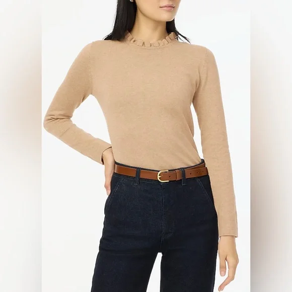 J Crew 100% Cotton ruffleneck sweater Women’s size Medium NWT - Picture 9 of 10